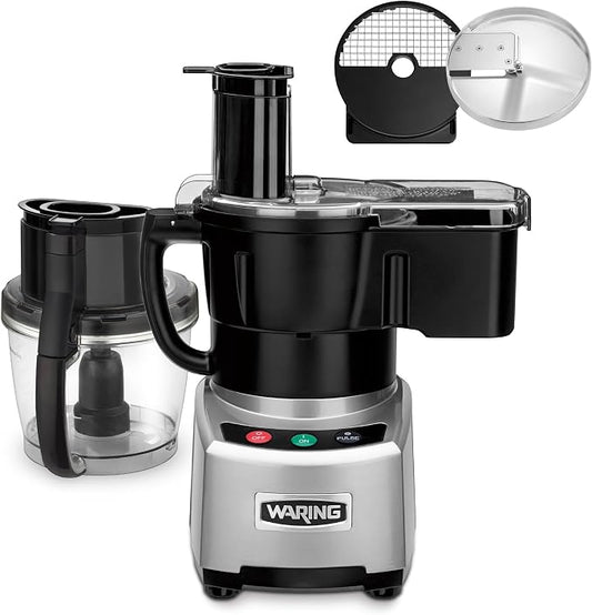 Waring Commercial Food Processor, 4-Quart Capacity, 2 Horsepower Motor, Continuous-Feed Food Processor with Dicing, Large Capacity Vegetable Chopper for Professional Kitchens, WFP16SCD