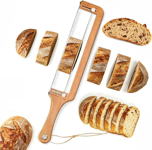 Household Bread Slicer, Adjustable Thickness | Sourdough Tool, Equipped With Serrated Bread Knife, Suitable For Handmade Bread, Buttered Bread, Gluten-Free Bread