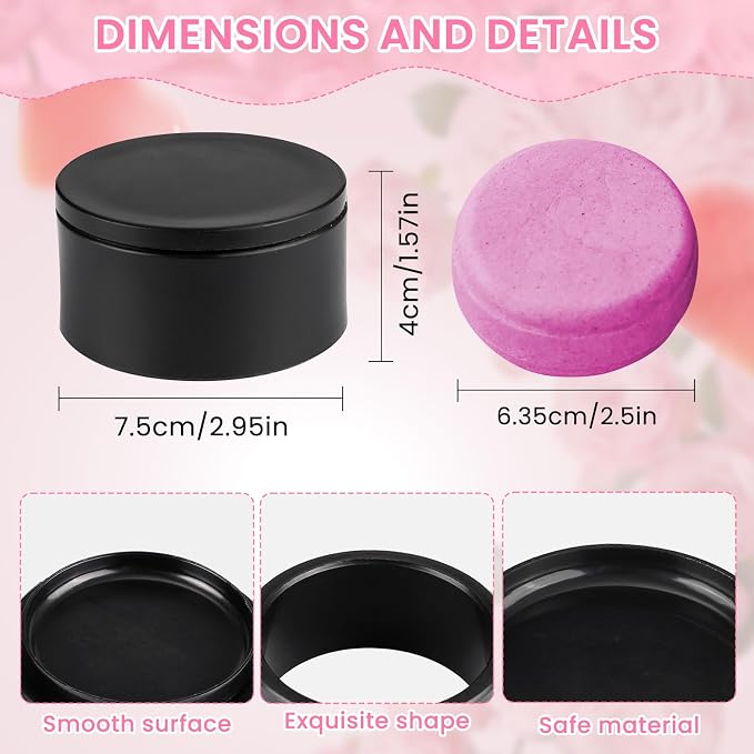 2.5inch Round Soap Shampoo Bar Mold, 3D Plastic Solid Bath Bomb Shower Steamer Press Molds for Making Shampoo Bars, Shower Steamers, Soaps, Bath Bombs, DIY Making Supplies (Round)