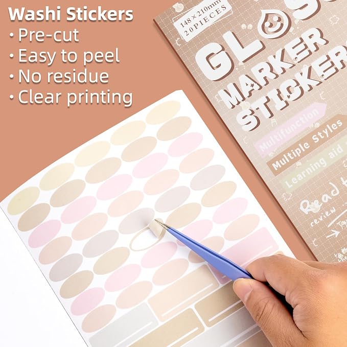 Apricot Spring Label Sticker Scrapbooking Supplies for Junk Journal, 20 Sheets Stickers - Ephemera Stickers Book(TZ-012-004)