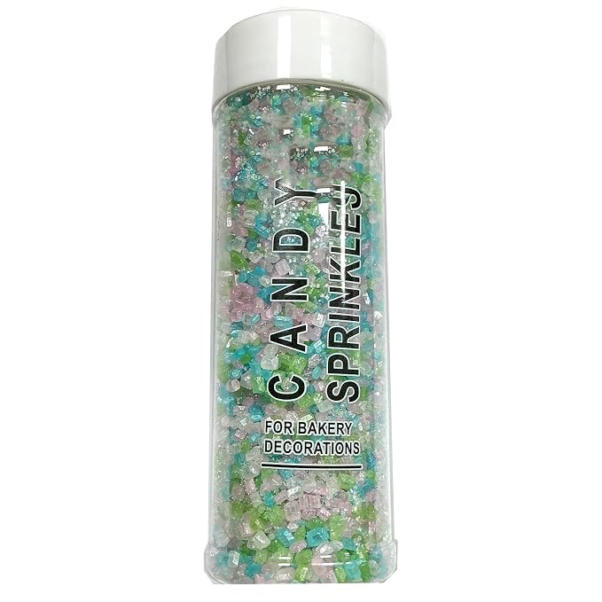 Edible Pastel Mermaid Sanding Course Sugar Sprinkles 142g/ 5.01oz Mermaid Pastel Sprinkles Sanding Sugar for Baking, Cookies, Cupcakes, Ice Cream Topping and Rimming Sugar