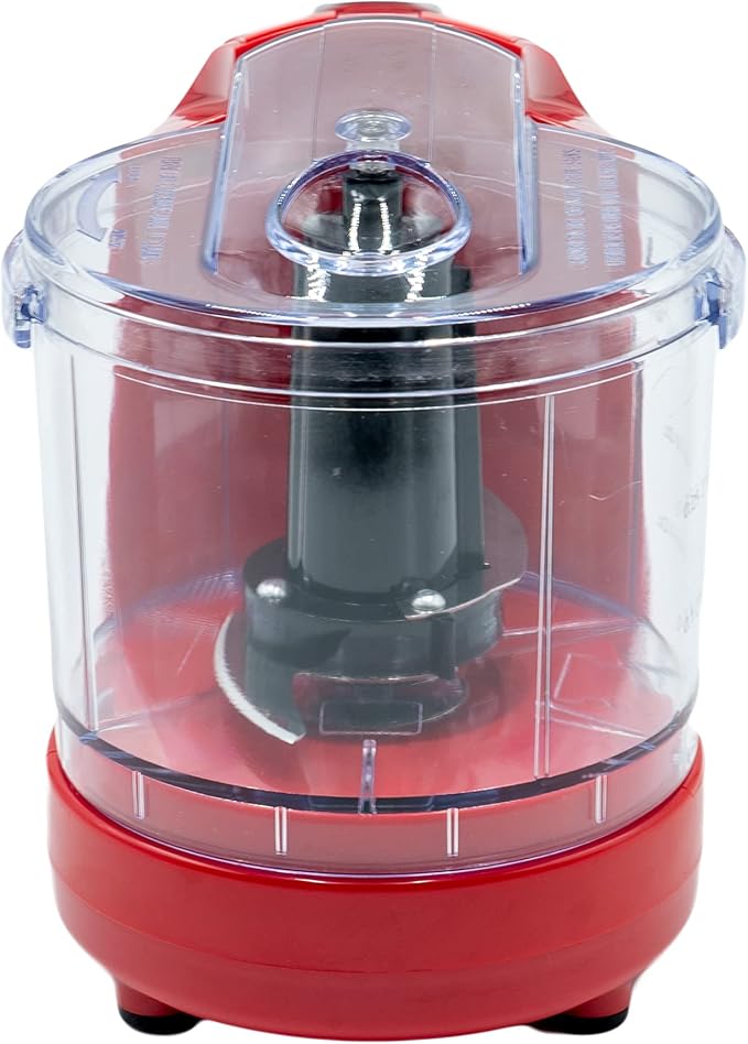 Better Chef 1.5-Cup Mini Food Processor | Stainless-Steel Blade | Pulse Switch (Red)