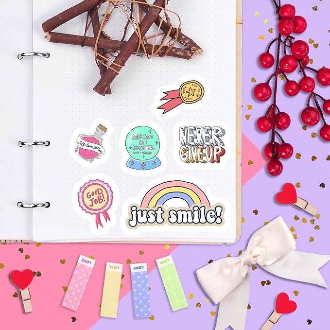 100Pcs Self Care Stickers for Water Bottle and Laptop - Self Care Party Supplies & Decorations, Waterproof Vinyl Decals, Wellness and Motivational Stickers, Gifts for Women & Men