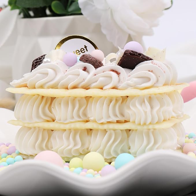 Pastel Sprinkles for Cake Decorating, 130g/4.6oz Edible Macaron Pearl Sprinkles Mix, Sugar Candy Pearls for Baking, Cookie Decorations and Cupcake Toppings, Wedding Party Easter Supplies