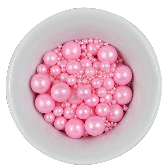 Pink Pearl Sugar Sprinkles 4.58 oz, Pink Sprinkles For Cake Decorating, Pink Sprinkles Edible, Pink Sprinkles For Cupcakes