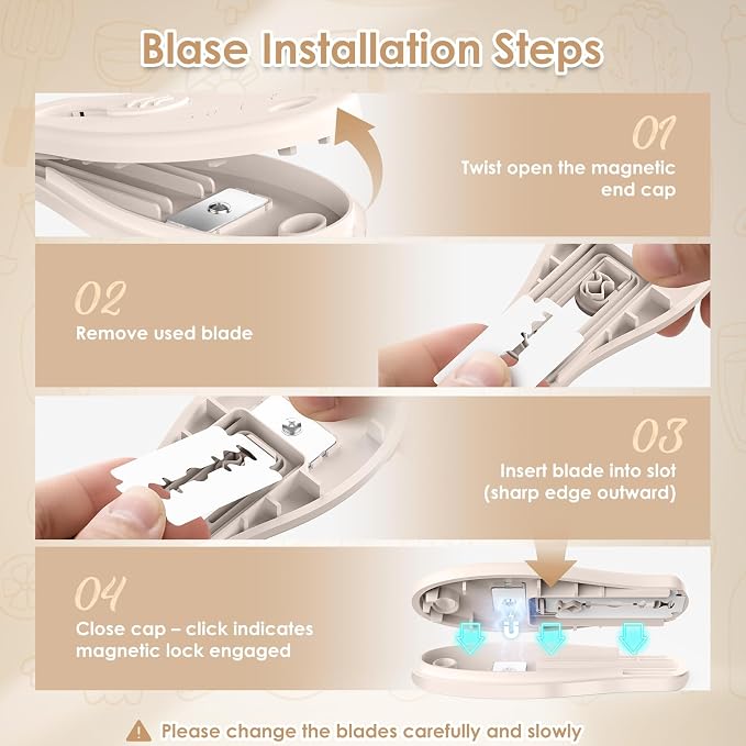 Bread Lame Sourdough Scoring Tool, Extractable & Magnetic Bread Scoring Tool, Scoring Knife for Bread Baking, Bread Razor for Homemade Bread, Sourdough Scorer Tool, Includes 5 Razor Blades-Beige（2PCS）