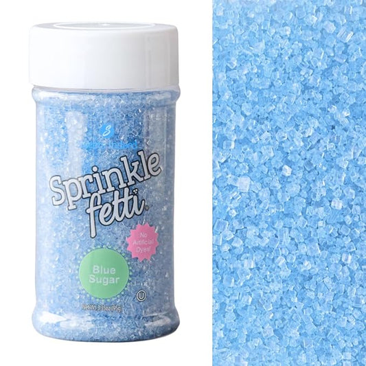Sweets Indeed Natural Blue Decorating Sugar Sprinkles, Dye Free, Edible Sprinkle Mix, Perfect for Cake Decorations, Baking, Ice Cream, Cookies, Cupcake Topper, 3.35 ounces