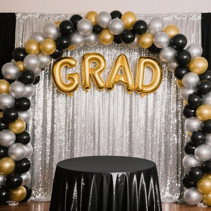 Silver Balloon,145pcs Latex Metallic Silver Balloons Arch Kit Different Sizes 18 12 10 5 Inch,Silver Chrome Balloon Garland Arch for Wedding Disco Birthday Graduation Holiday Party Decoration