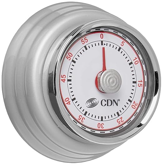 CDN Compact 60 Min Mechanical Timer-Silver, Silver