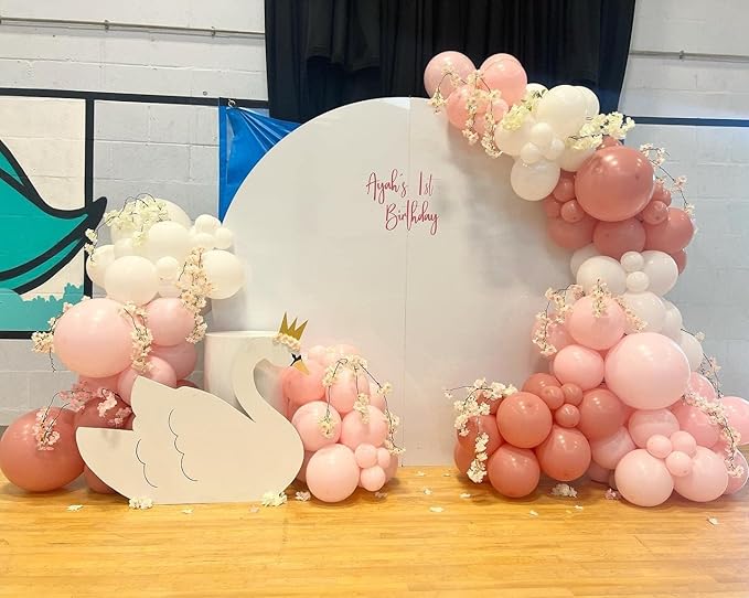 Bonropin 140Pcs Dusty Pink Balloons Vintage Balloon Garland Arch Kit 5/10/12/18 Inch Matte Latex Different Sizes as Birthday Baby Shower Wedding Bridal Party Decorations