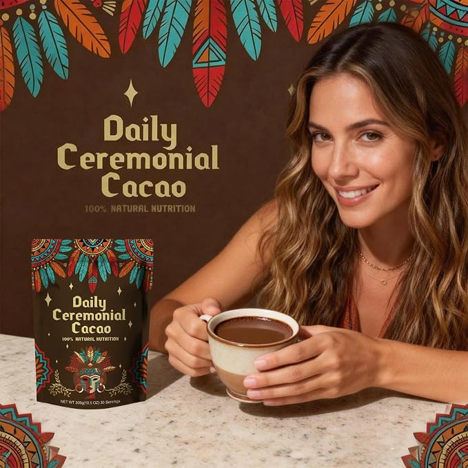 Ceremonial Grade Cacao Powder | High in Flavanol Antioxidants, Magnesium & Theobromine | Supports Mental Clarity, Focus & Natural Energy | Zero Sugar, Pure & Natural Superfood (chocolate)