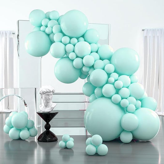 PartyWoo Teal Balloons 127pcs Different Sizes Pack of 36 18 12 10 5 Inch Turquoise Balloon Arch Kit for Baby Shower Gender Reveal Wedding Engagement Birthday Pool Tea Party Decorations Blue-Q03