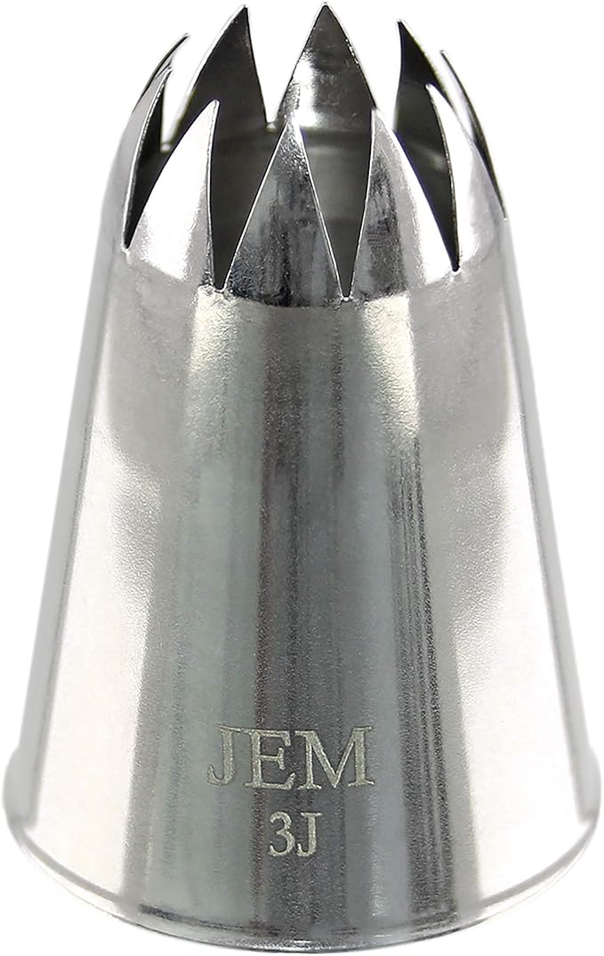 JEM Large Curved Star Savoy Piping Nozzle, Decorating Tip, no. 3J