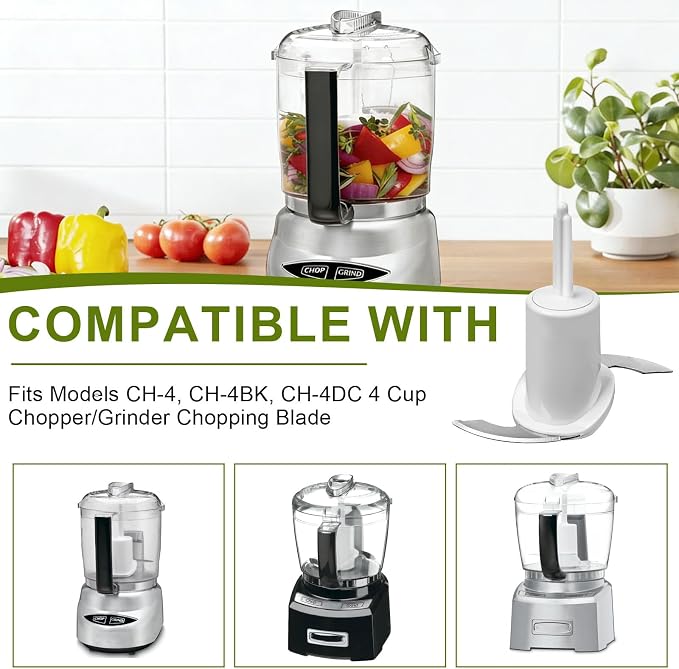 CH-4CB Fit for Cuisinart Mini Prep Plus Food Processor Replacement Chopping Blade, Only Fit CH-4CB Replacement Chopping Blade, Compatible with CH-4, CH-4BK, CH-4DC 4 Cup Chopper/Grinder Chopping Blade