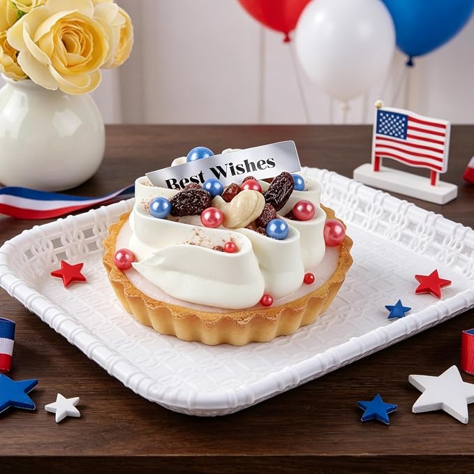 Red White and Blue Pearl Sprinkles for Baking Edible, 4th of July Sprinkles, Patriotic Sprinkles with 4 Sizes Sugar 130g/4.6oz, Cupcake, Ice Cream, Donuts, Macaron Toppings Supplies (2mm, 4mm, 7mm, 1cm)