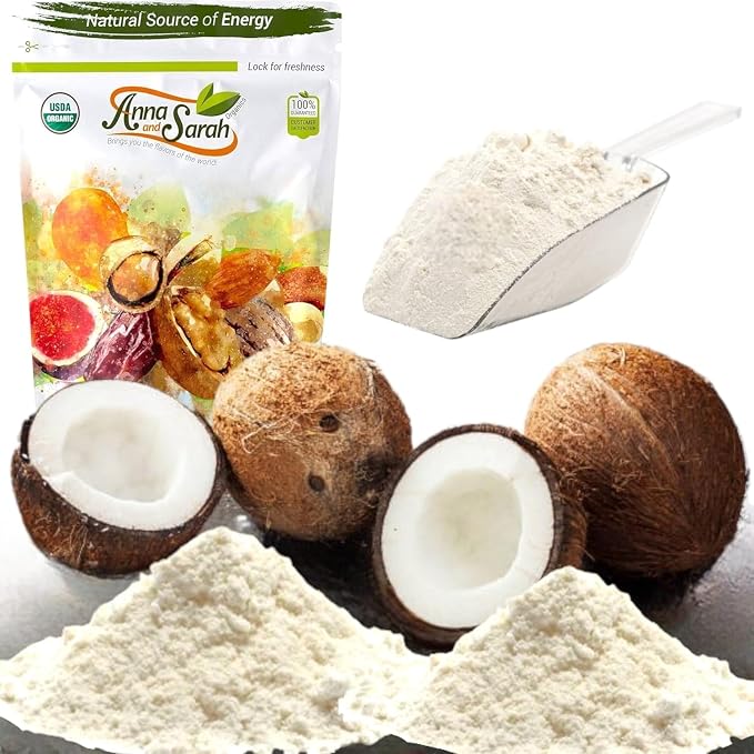 Anna and Sarah Organic Coconut Flour 4 Lbs Pack of 8 Kosher Gluten Free Halal Non GMO Vegan Keto Friendly in Resealable Bag Total 32 Pounds