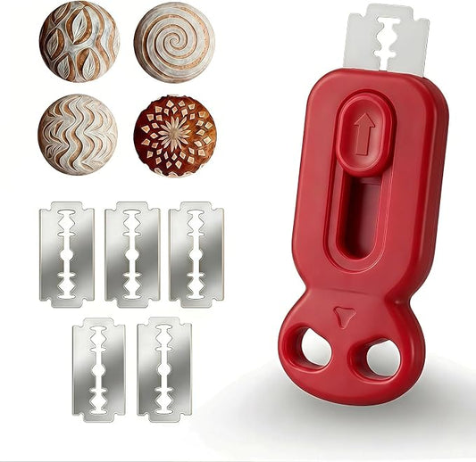 Magnetic Bread Lame, Sourdough Scoring Tool with 5 Blades | Retractable Blade, Magnetic Storage, 5 Sharp Blades, Anti-Slip Handle, Clean Dough Cuts, For Sourdough