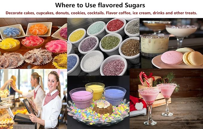 Ultimate Baker Flavored Sanding Sugar (1x4oz) - Burst of Flavor & Color for Cakes, Cookies & More, All-Natural, Perfect for Baking & Decorating or as a Flavored Coffee Sugar (Marshmallow)