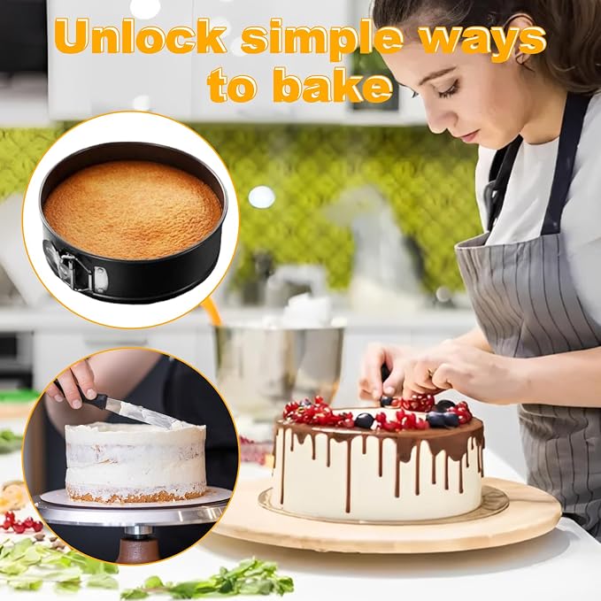 STARVAST 6 Pack 6 Inch Springform Pan - Non-Stick Mini Cheesecake Pans with Removable Bottom - Carbon Steel Leakproof Cake Molds for Baking, Instant Pot, Mousse (Black)