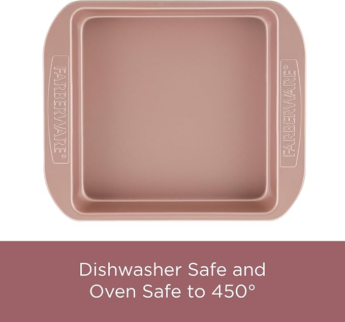 Farberware Nonstick Bakeware 10-Inch x 15-Inch Cookie Pan, Metal Baking Pan, Rose Gold