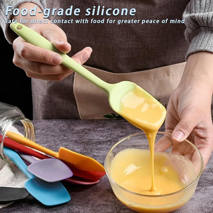 8 PCS,8.2Inch Silicone Spatulas Rubber Spatula Small Spatula Baking Mini Spatula Mixing Tool for Nonstick Cookware (8Pcs 4 Colors)