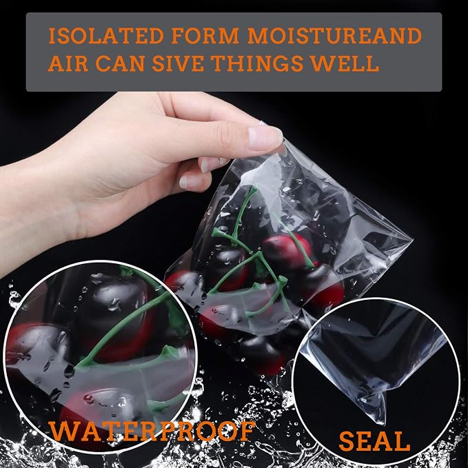 480 PCS Clear Resealable Cellophane Bags 2 Sizes with 180 PCS 3.5×5 Inches, 300 PCSS 4×6 Inches Good for Bakery, Snacks, Candle, Soap, Cookie, Cards.