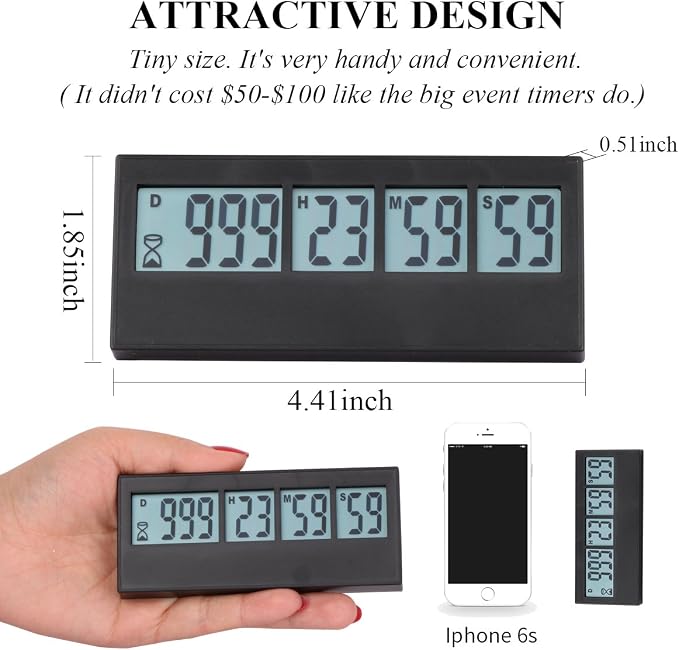A AIMILAR Digital Countdown Days Timer 999 Days Count Down Timer for Vacation Retirement Wedding Lab Kitchen