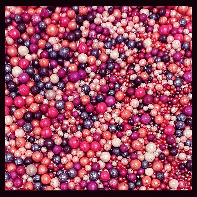 Confect Love Pink & Purple Disco Ball Sprinkles – Edible Metallic Sugar Pearls for Cake & Cupcake Decorating | Decorative Sprinkles Mix for Birthday, Baby Shower & Party Desserts | Vegan, Gluten-Free, Nut-Free, Soy-Free, Dairy-Free, Palm Oil-Free- 4.2 Oz