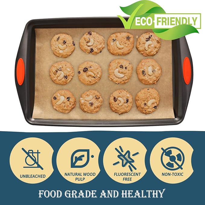 Hiware 200 PCS Parchment Paper Baking Sheets 9x13 IN, Precut Non-Stick Parchment Paper for Baking, Cooking, Grilling, Frying and Steaming - Unbleached, Fit for Quarter Sheet Pans
