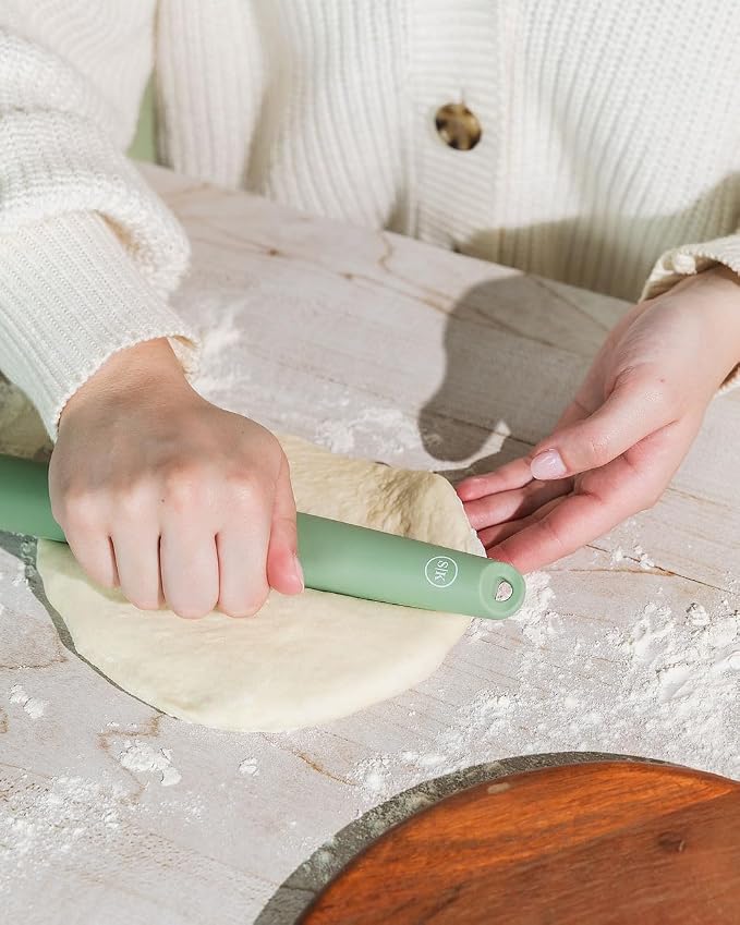 The Silicone Kitchen French Tapered Silicone Rolling Pin, 13.5", Dishwasher Safe, Non-Stick, BPA Free, Non-Toxic