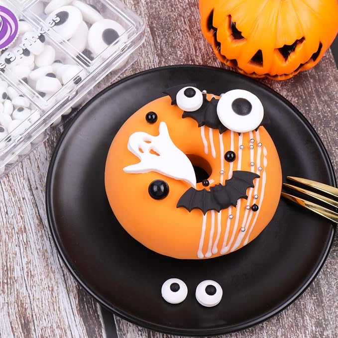 Edible Eyes Candy Eyeballs Sprinkles for Cake Decorating, 130g/4.6oz Halloween Mix Sizes Eyeballs for Cupcake Cookie Toppings, Edible Sprinkles for Baking Decoration 7mm 1cm 2cm