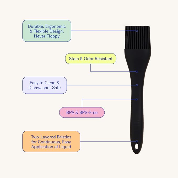 GIR: Get It Right Silicone Basting Brush – High Heat Resistant Kitchen Tool for Cooking, Grilling & Baking, Ultimate - 8IN, Black
