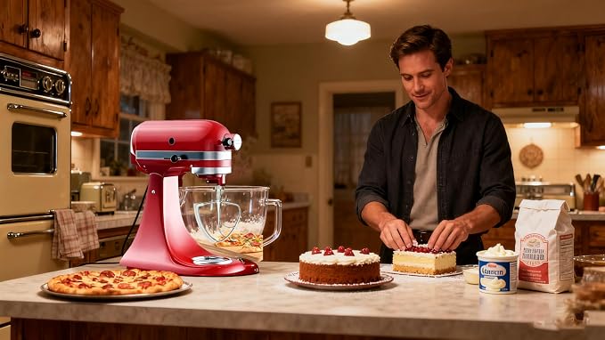 Stainless steel Paddle Flex Edge Beater for KitchenAid Tilt-Head Stand Mixer,for 4.5-5 Quart Flat Beater Attachment with Silicone Edges Bowl Scraper