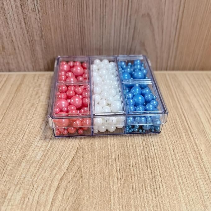 HeDeon&Rles Red White Blue Pearls Sprinkles for Baking Free Sprinkles 90g/3.17oz 4 Size Mix Edible Preals for Cake Cupcake Pancake Icing Decoration Independence Day Halloween Supplies