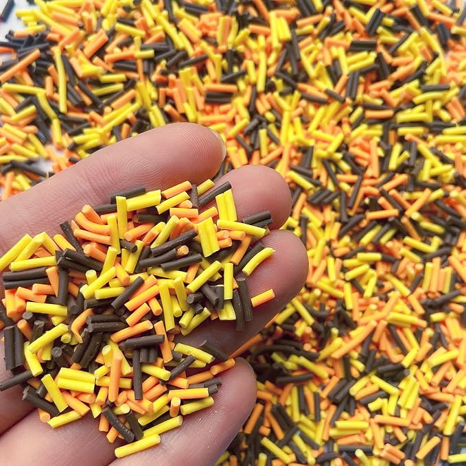 EHOPE 50g Fake Sprinkles Resin Sprinkles Fake Candy Sprinkles Clay Sprinkles Polymer Sprinkles Polymer Clay Slices for Nail Art DIY Crafts Cake Phone Case(Coffee+Yellow Sugar granules-24A)