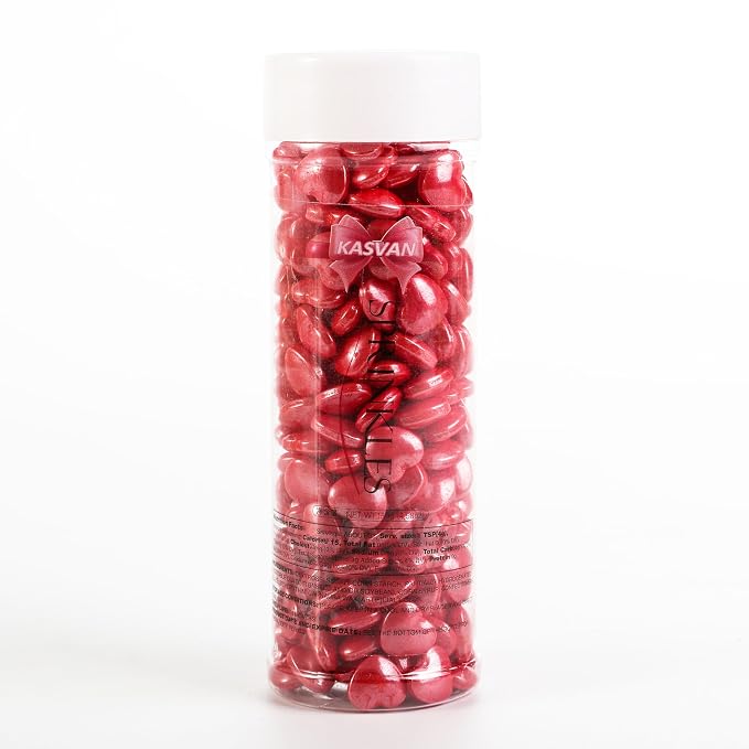 Kasvan Mixed Heart Shapes Sprinkles - Edible Candy Pearls 130g/4.58 Oz, Mix Size, Baking Cake Decorations, Ice Cream Toppings and Cookie Decorating, Wedding Party Chirstmas Supplies (Red)