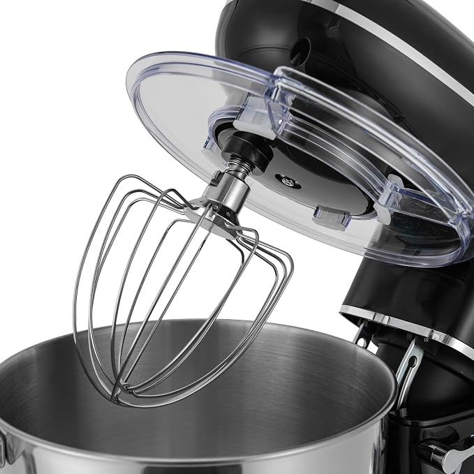 1350W Stand Mixer,6.5Qt Electric Kitchen Mixer,Dough Machine with LCD Display,Electric Food Mixer for Kitchens,Restaurants,Bakeries (Black) (1350, Watts) (Black)