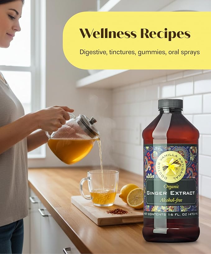 Organic Ginger Extract, 16 fl oz - sugar‑free, GMO‑free, gluten‑free, vegan, paleo, keto, kosher, and halal