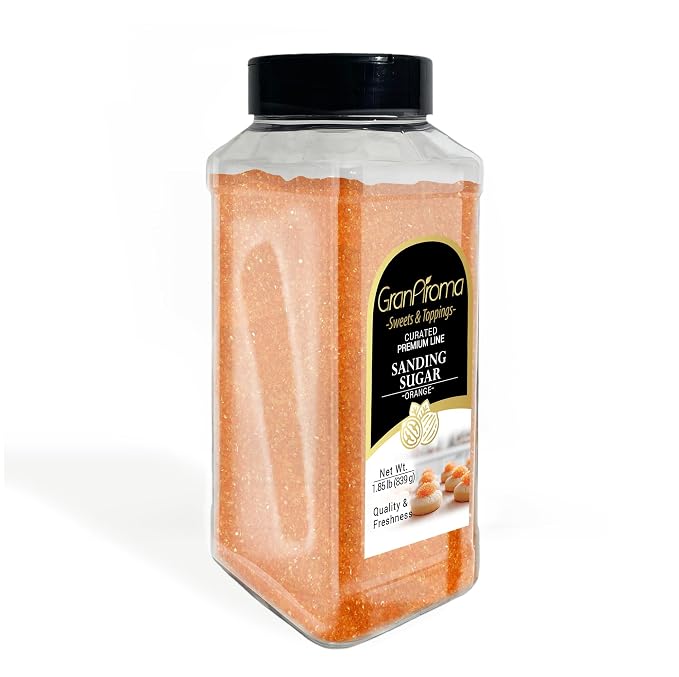 GranAroma Orange Sanding Sugar, Decorative, Cookies & Sweets (1.85 Pound)