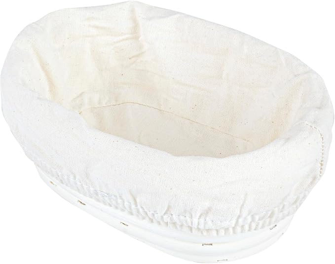 Restaurantware Bread Proofing Baskets 6 Inch Oval Pack of 10 Rattan Dough Fermentation Baskets With Cotton Liners, Oval Banneton Bread Rising Bowls For Home, Commercial, Artisanal Baking