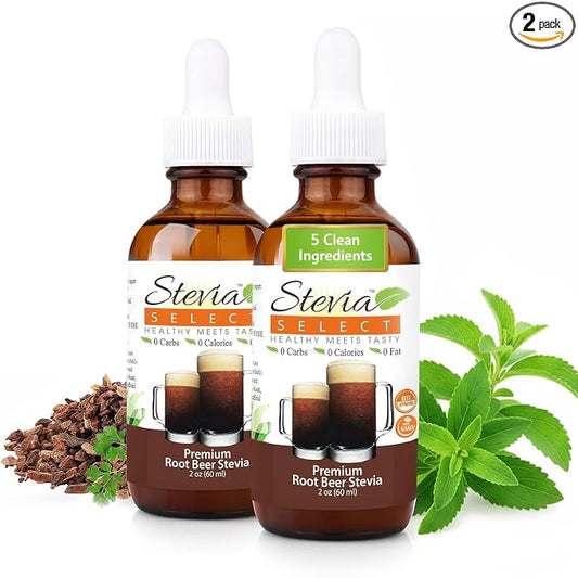 Stevia Select Root Beer Extract Water Flavor - Zero Calorie Sweetener - All Natural Liquid Stevia Water Enhancer - Keto Sugar Stevia Liquid - Keto Sweetener & Sugar Alternative 2 Oz (2 Pack)