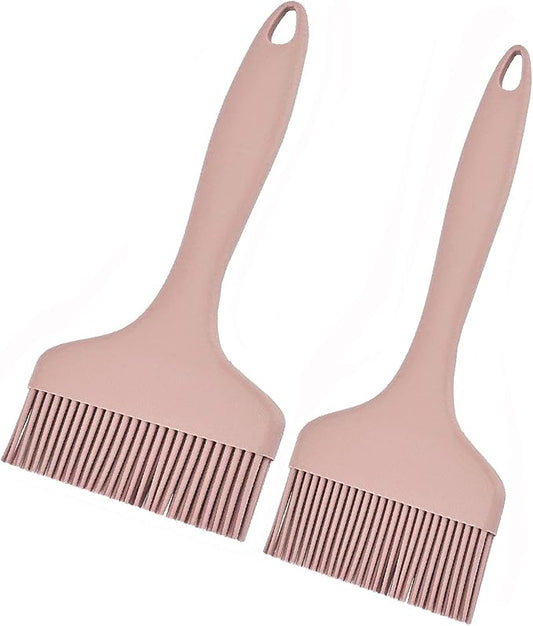 2Pcs Silicone Basting Pastry Brush - Heat Resistant Cooking Brushes Food Brush for Oil, Sauce, BBQ, Baking Outdoor Grill Dishwasher Safe – Pink