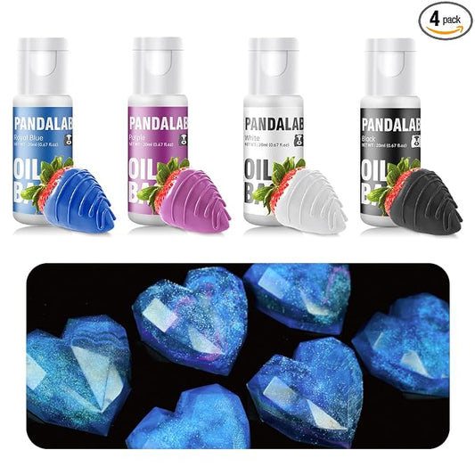 Oil Based Food Coloring for Chocolate - Black Blue Purple White Edible Baking Food Dye for Dark Chocolate, Candy Melts, Cakepops, Cakesicles, Donuts - 0.67 Fl.Oz Bottles