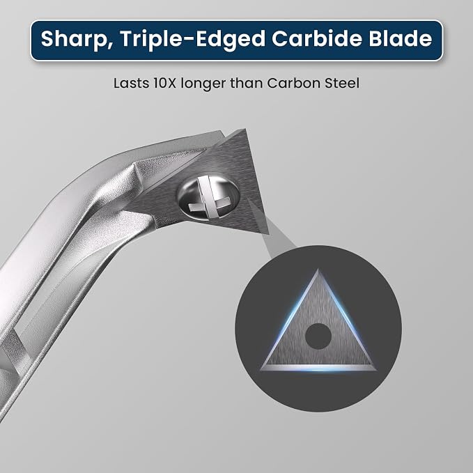 LU&MN Carbide Scraper Tool – 1-INCH Tungsten Carbide Triangular Blade, Heavy-Duty Paint, Glue & Putty Remover with Ergonomic Non-Slip Handle