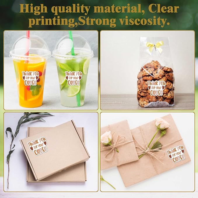 500pcs Thank You for Your Order Stickers Roll Small Business, Handmade Customer Appreciation Happy Mail Stickers, Boho Boutique Packaging