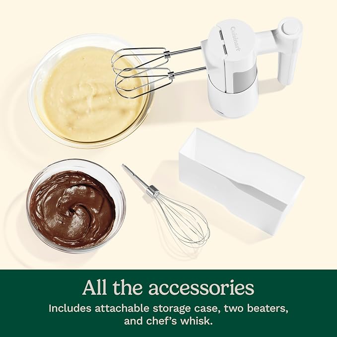 Cuisinart 5 Speed Hand Mixer with Storage Case, White, HM-150S | Storage Case