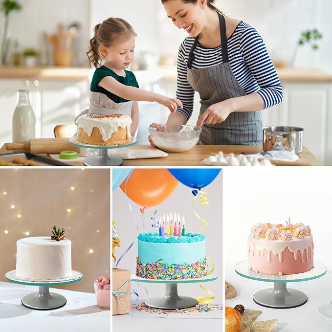 Cake Turntable 12 Inch, Uten Cake Stands, Glass Cake Decorating Display Stand, 33pcs Cake Decorating Set, Straight & Offset Spatula, Cream Scraper etc. Baking Tools & Accessories