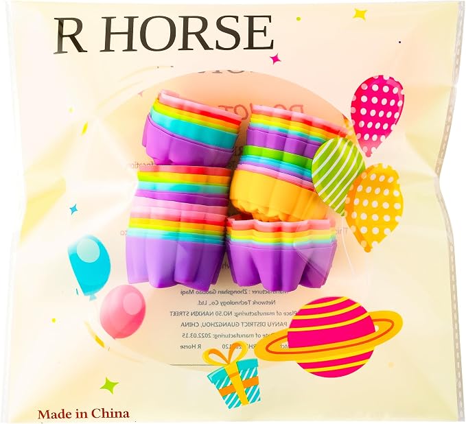 R HORSE 42 Pack Mini Silicone Cupcake Molds Multi Flower Shaped Baking Cups Non-Stick Muffin Baking Mould Washable Cupcake Cake Cup Liners Mold for Soap Dessert Pudding Donut Party Supplies