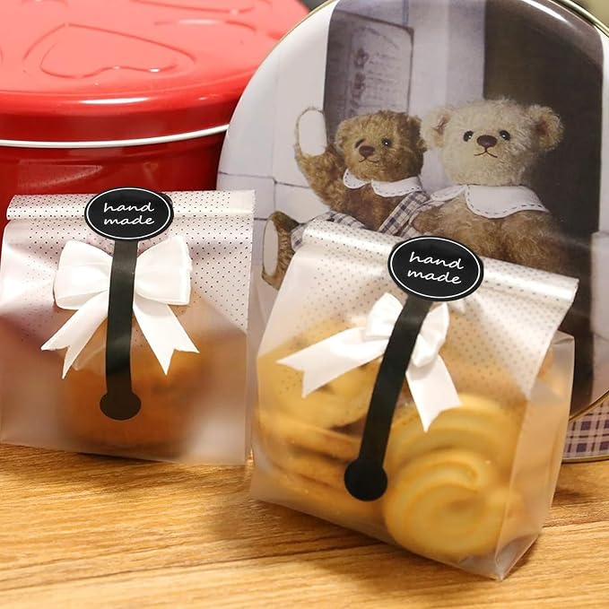 300Pcs Seal Stickers for Food Baking Sealing Stickers Labels for Baked Goods Long Pastry Cake Box Seal Sticker Labels for Cookie Bakery Sticker for Packaging Adhesive Dessert Cup Label for Jars