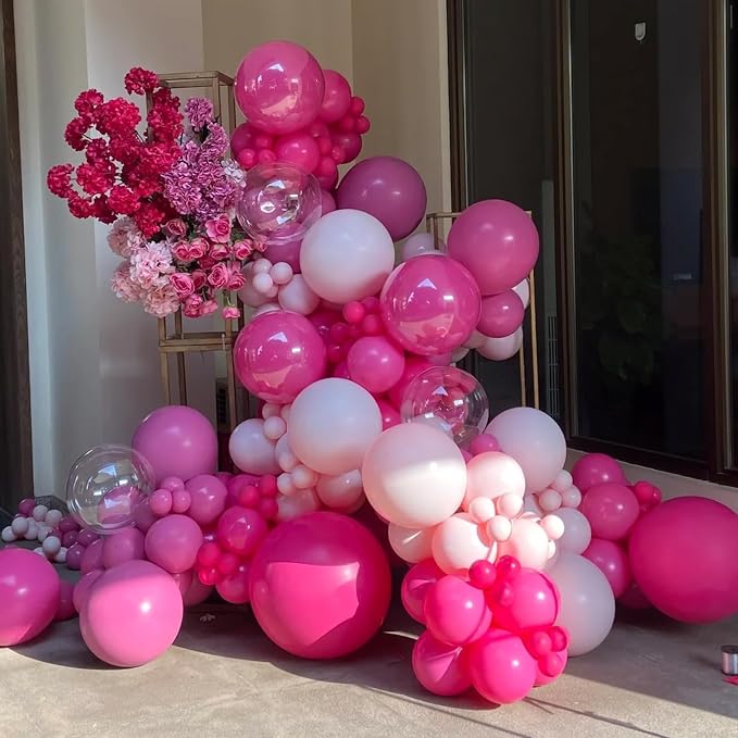 Voircoloria Hot Pink Balloons, 66pack 12inch Dark Pink Latex Party Balloons for Wedding, Birthday, Graduation, Bridal Shower, Baby Shower, Gender Reveal, Anniversary, Anniversary Party Decorations